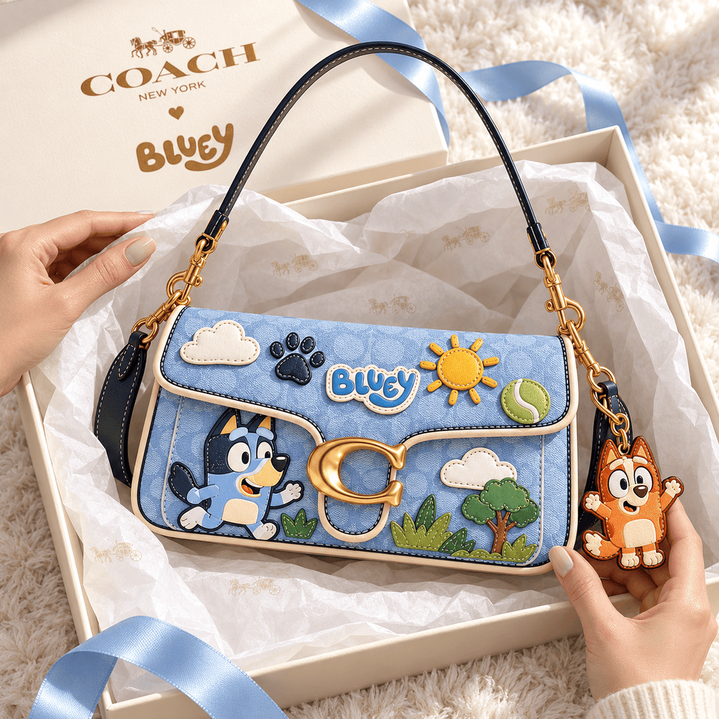 Premium BLU Coach Shoulder Cross With Charm NPL