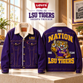 LSU Premium Fur-Lined Trucker Jacket BMD