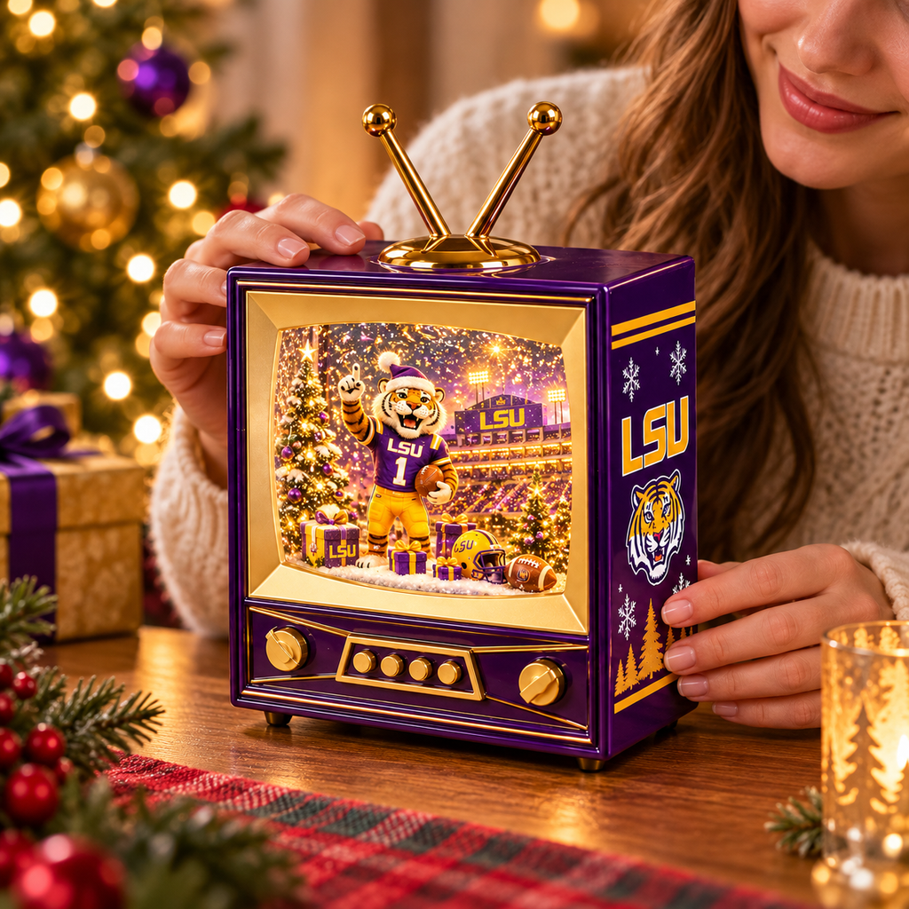 Premium LSU Christmas TV Water Lantern TNSM
