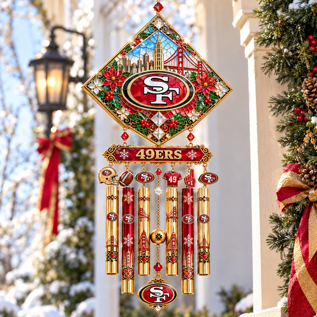 SF49 Premium Christmas Stained Glass Wind Chime NTNA