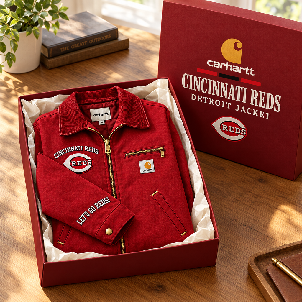 Cincinnati Reds Team Embroidered Detroit Jacket