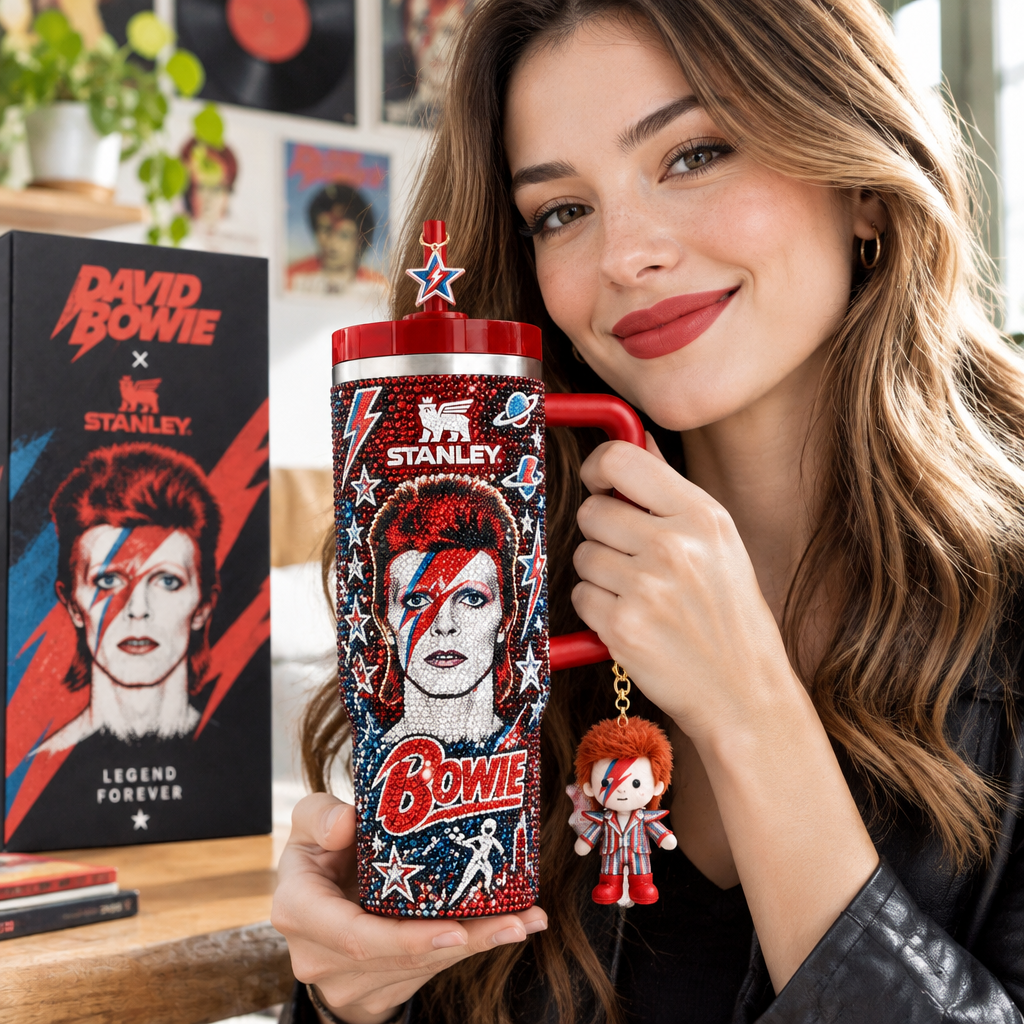 David Bowie 40oz Tumbler With Handle TTNL